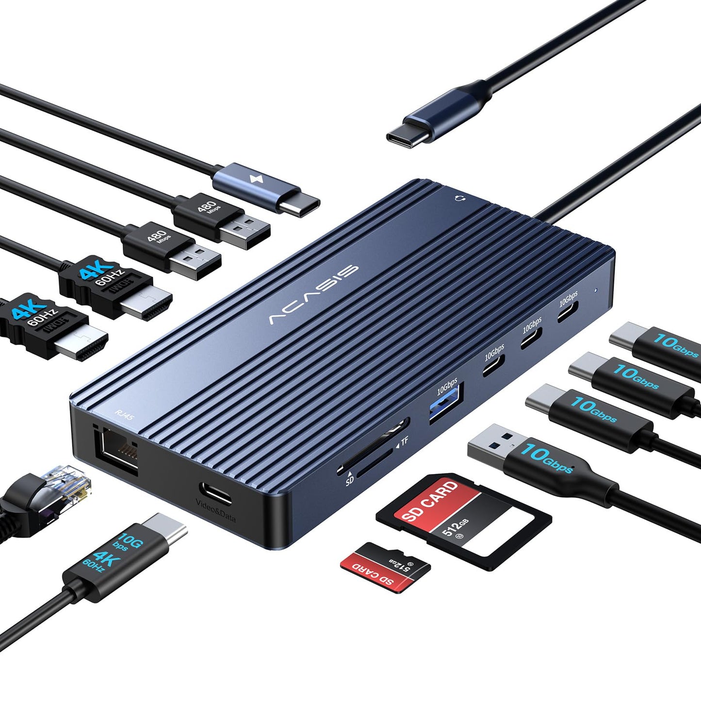 USB-C Dual Monitor Docking Station - 14-in-1