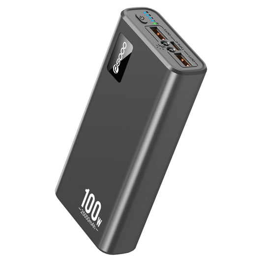 100W 25,000mAh Portable Laptop Power Bank - USB‑C PD Fast‑Charge, Triple‑Port External Battery