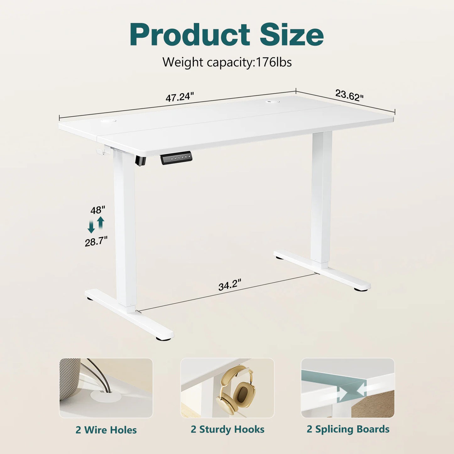 Height‑Adjustable Sit‑Stand Table for Office, Home Office, or Study