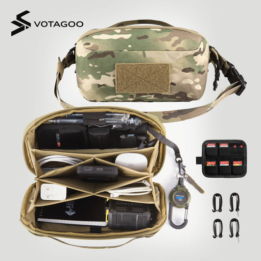 VOTAGOO® Electronic Organizer - Tech Accessory Pouch with Removable Card Panel & Travel Storage