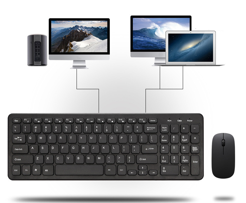 Modern Crater‑Key Low‑Noise 2.4G Wireless Keyboard + Mouse Combo Set