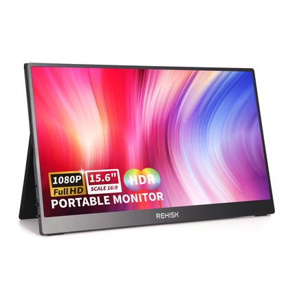 ReHisk 15.6 Portable FHD 1080P External Laptop Monitor with Smart Cover