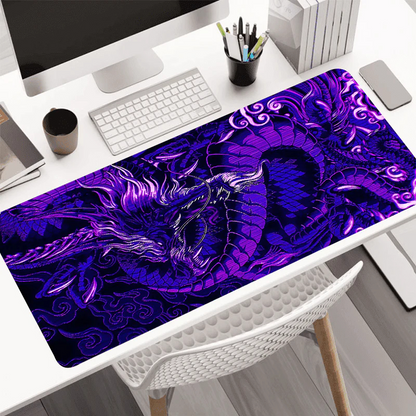 Oversized Purple Dragon Totem Keyboard and Mouse Desktop Pad