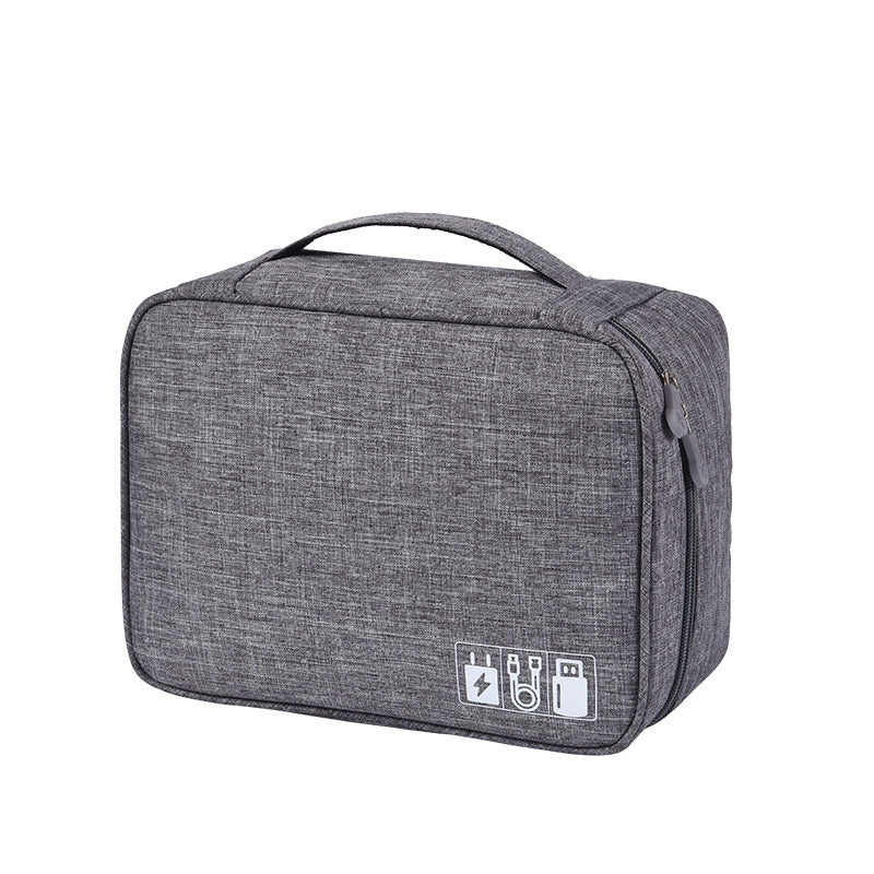Waterproof Portable Cable Storage Organizer Bag — 600D Oxford Travel Digital Accessory Case