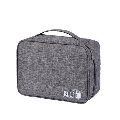 Waterproof Portable Cable Storage Organizer Bag — 600D Oxford Travel Digital Accessory Case