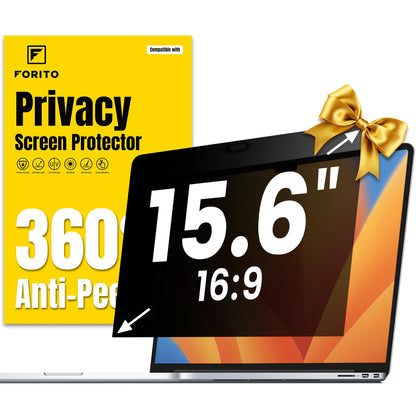 FORITO 15.6‑Inch Laptop Privacy Screen Protector - 360° Anti‑Peep & Anti‑Glare Shield (16:9)