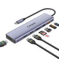 Getatek 10Gbps USB‑C Laptop Docking Station — 8‑in‑1 Triple Display (Dual HDMI + DP, 100W PD, 10Gbps USB‑A, SD/TF)