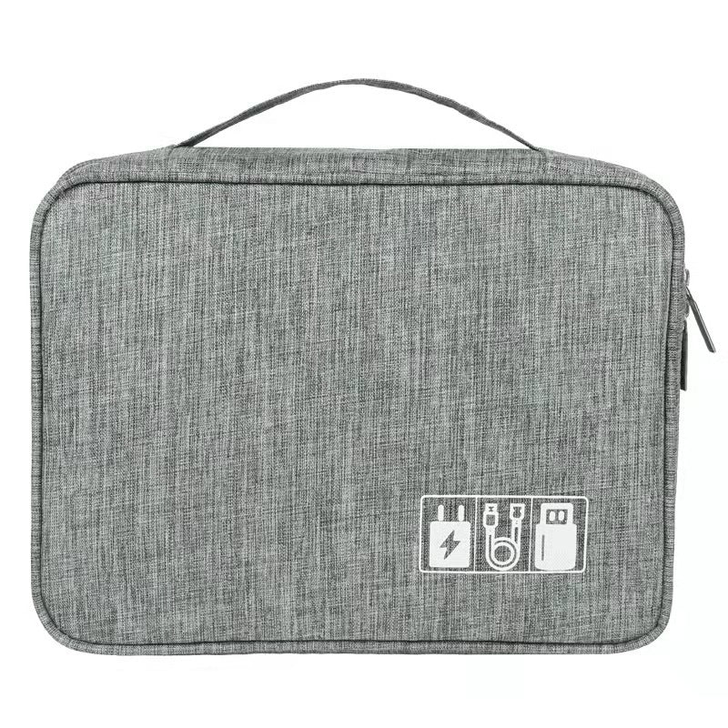 Waterproof Portable Cable Storage Organizer Bag — 600D Oxford Travel Digital Accessory Case