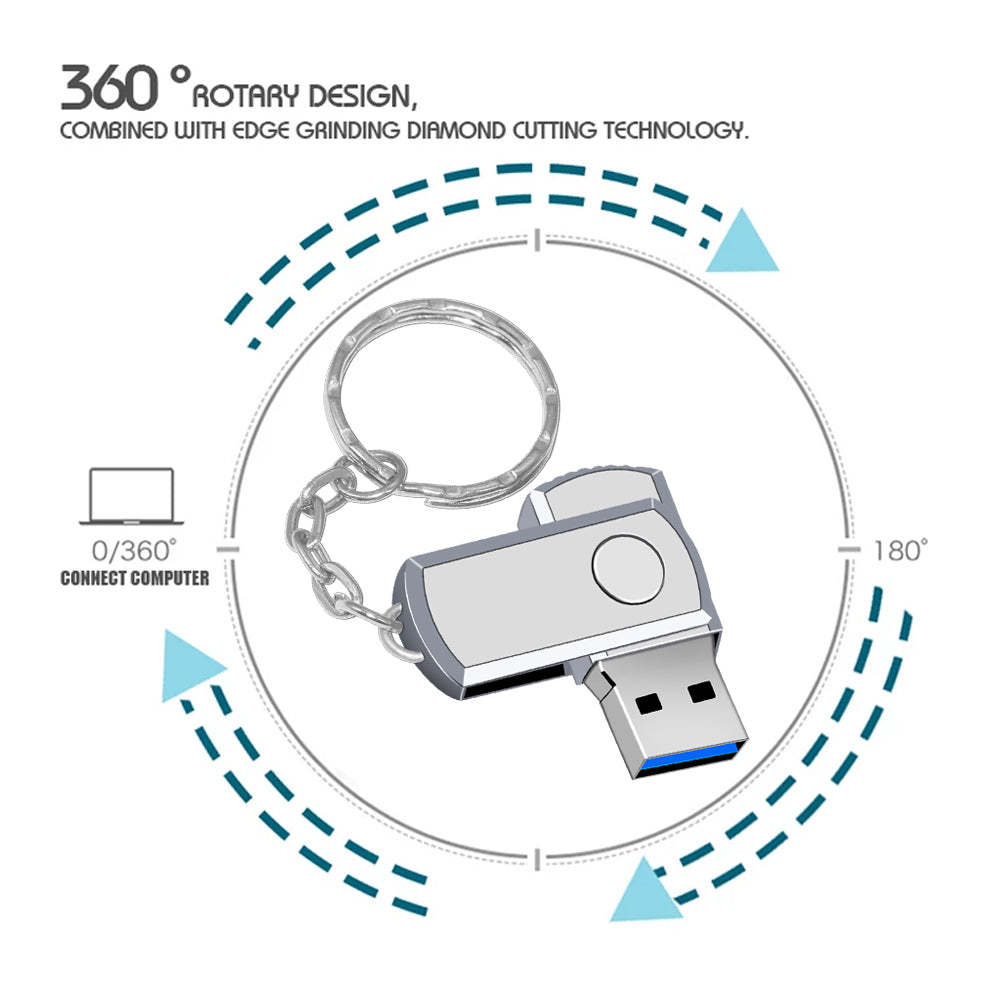 Portable USB 3.0 Swivel Memory Drive (16GB to 128GB)