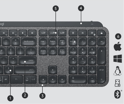 Logitech MX Keys Full‑Size Wireless Keyboard