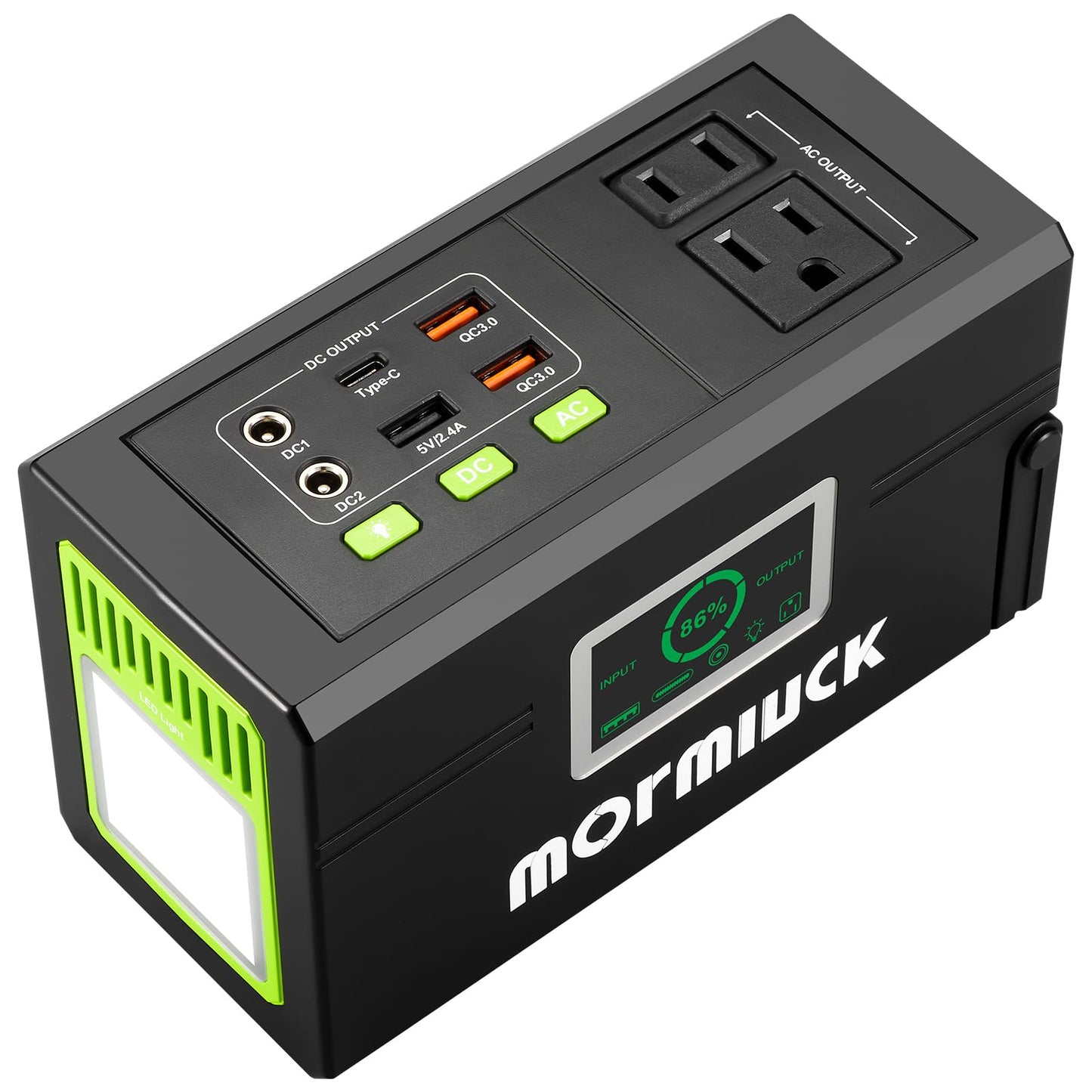 Mormluck 24,000mAh Portable Power Bank with 127W / 110V AC Output — Compact Portable Laptop Power Station