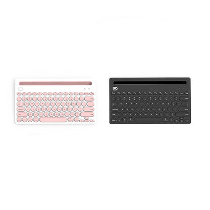 Universal Wireless Bluetooth Keyboard — Compact Multi‑Device Design (Black / Pink)