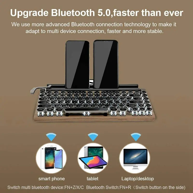 Retro Typewriter style Bluetooth Keyboard
