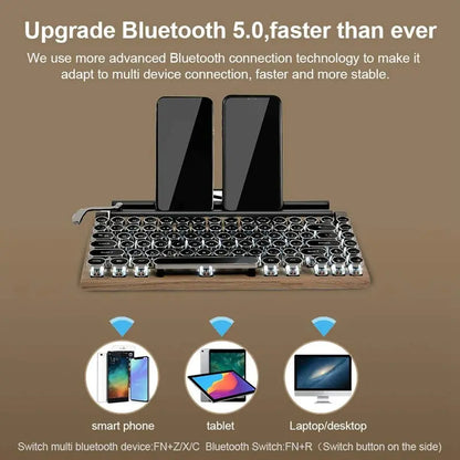 Retro Typewriter style Bluetooth Keyboard