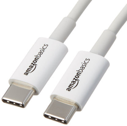 Amazon Basics 6 ft USB‑C to USB‑C Fast‑Charging Cable - USB‑IF Certified, 480 Mbps, White