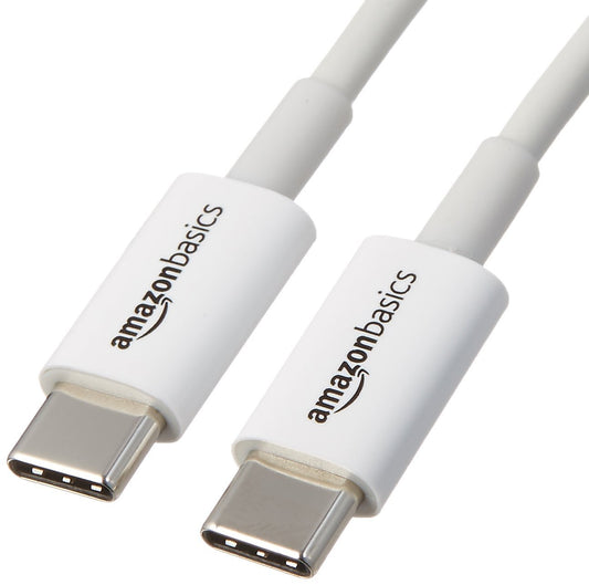 Amazon Basics 6 ft USB‑C to USB‑C Fast‑Charging Cable - USB‑IF Certified, 480 Mbps, White