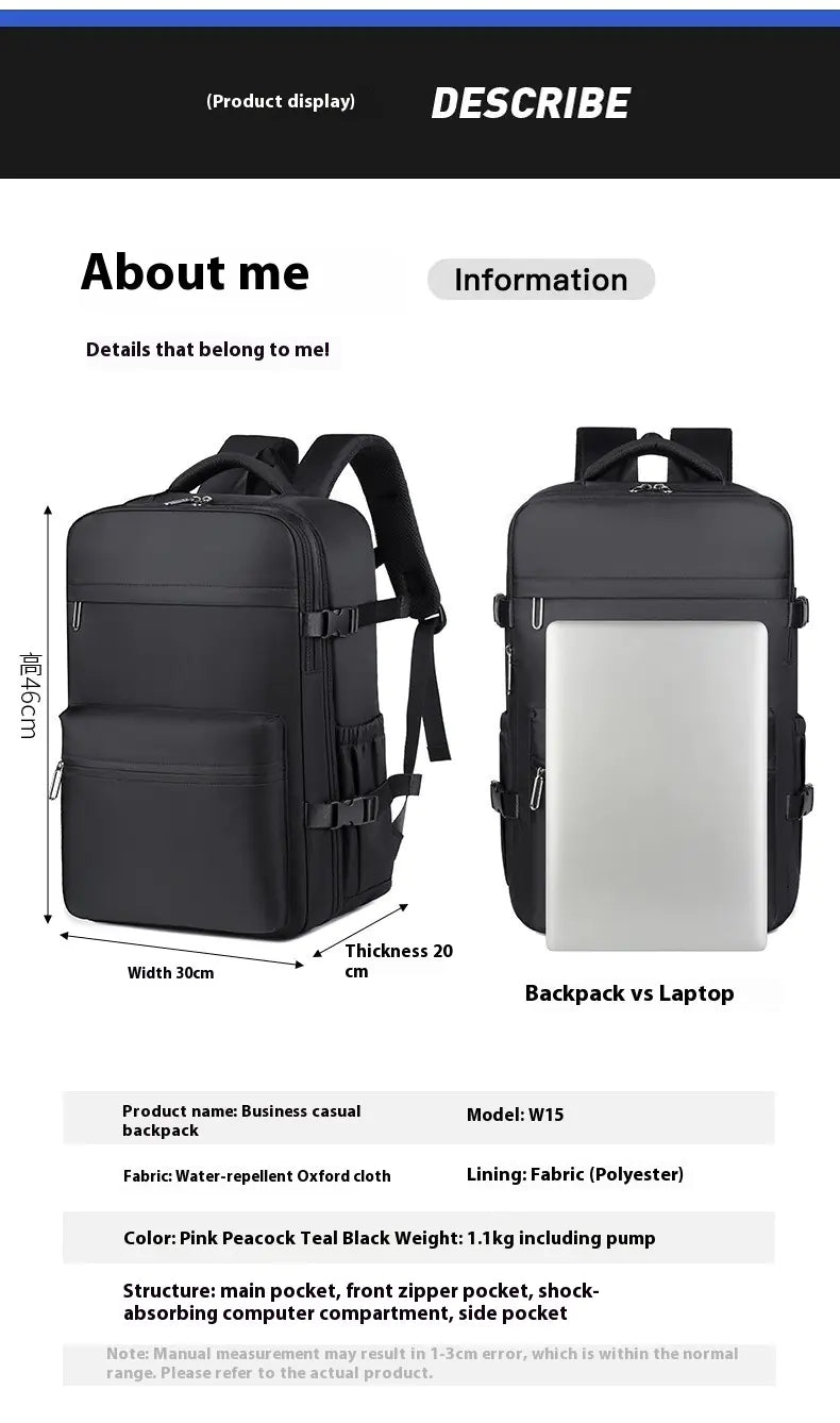 Business‑Class Oxford Laptop Backpack for Work & Travel (25L - 35L)