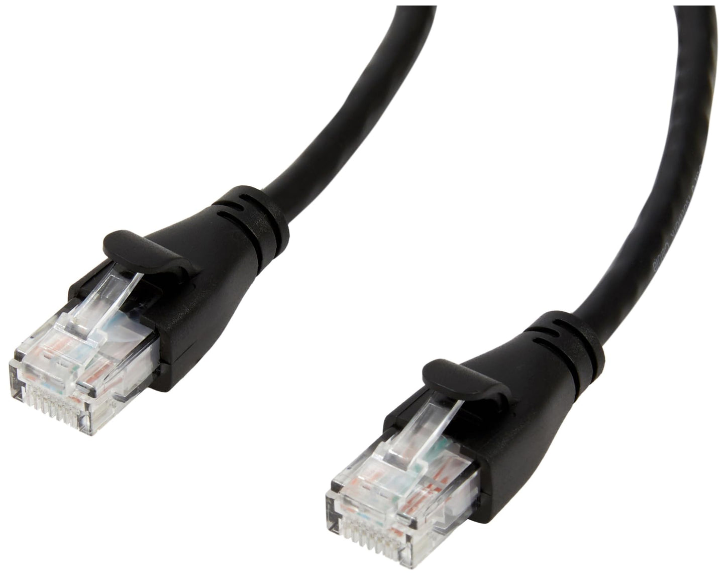 Amazon Basics 50 ft RJ45 Cat‑6 Ethernet Patch Cable - 1 Gbps, Gold‑Plated Connectors, Black