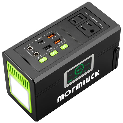 Mormluck 24,000mAh Portable Power Bank with 127W / 110V AC Output — Compact Portable Laptop Power Station