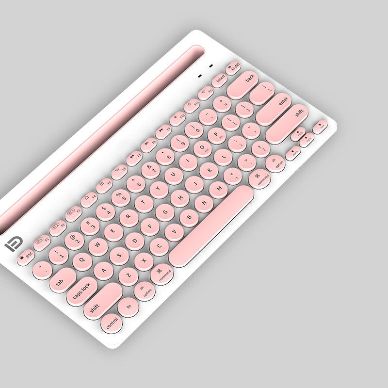 Universal Wireless Bluetooth Keyboard — Compact Multi‑Device Design (Black / Pink)