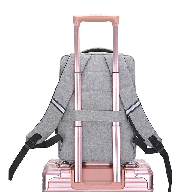Professional 17.3" Travel & Work Laptop Bag with Anti‑Theft Style Zippers