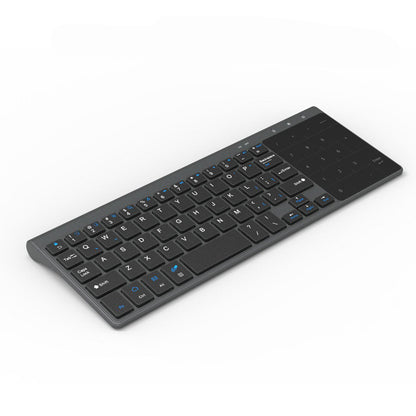 Wireless Mini Keyboard with Dual-Purpose Touchpad (10-Key & Mouse) Set — 59‑Key Ultra‑Thin Portable Design (Grey)