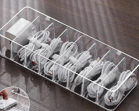 Dust‑Proof Storage Organizer Box with Partitions