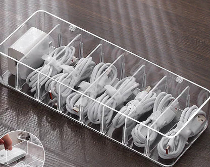 Dust‑Proof Storage Organizer Box with Partitions
