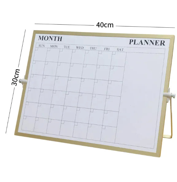 DualScribe Two‑Sided Magnetic Desktop Calendar & Whiteboard