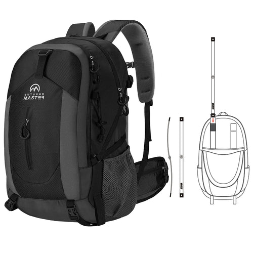 OutdoorMaster Hiking Backpack with High‑Strength Aluminum Support and Rain Cover (50L)