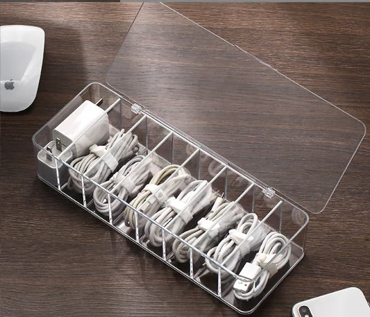 Dust‑Proof Storage Organizer Box with Partitions