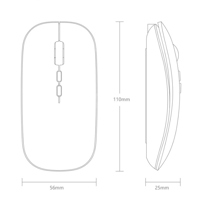 Rechargeable 1600 DPI Bluetooth Wireless Mouse