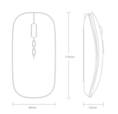 Rechargeable 1600 DPI Bluetooth Wireless Mouse