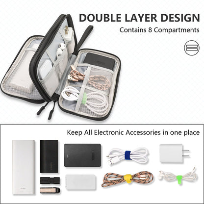NNEDSZ Multi‑Compartment Cable & Accessory Travel Organizer - Black-1