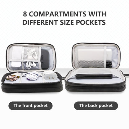 NNEDSZ Multi‑Compartment Cable & Accessory Travel Organizer - Black-4