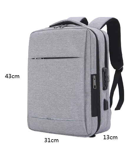 Professional 17.3" Travel & Work Laptop Bag with Anti‑Theft Style Zippers
