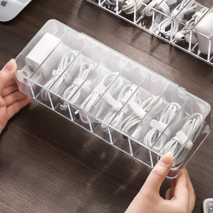 Dust‑Proof Storage Organizer Box with Partitions