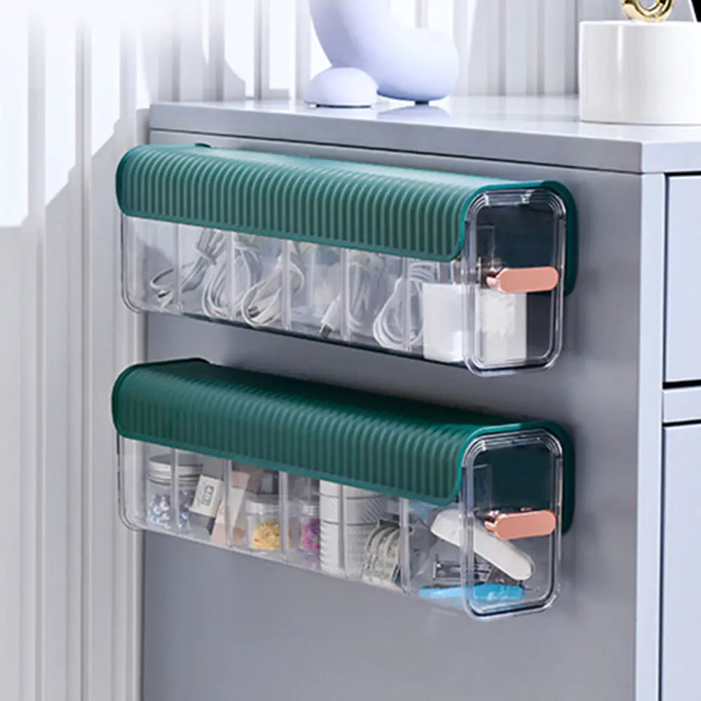 Wall‑Mounted Partitioned Storage Holder for Office & Home