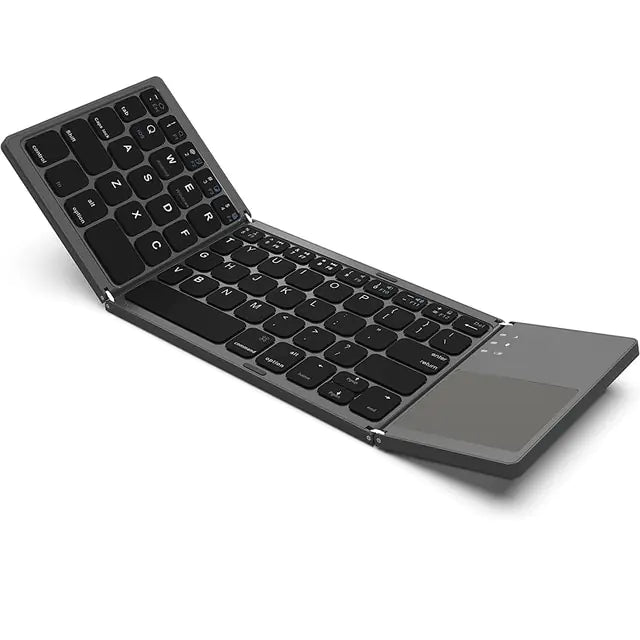 Portable Mini Tri‑Fold Bluetooth Keyboard — Wireless Folding Keyboard with Integrated Touchpad