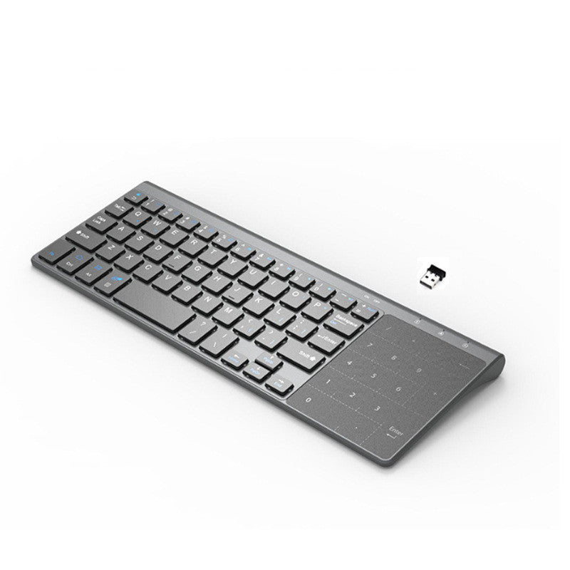 Wireless Mini Keyboard with Dual-Purpose Touchpad (10-Key & Mouse) Set — 59‑Key Ultra‑Thin Portable Design (Grey)