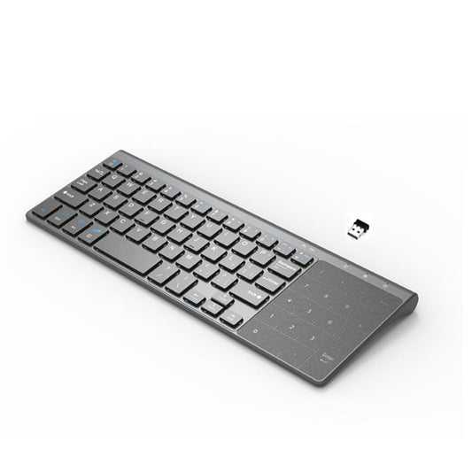 Wireless Mini Keyboard with Dual-Purpose Touchpad (10-Key & Mouse) Set — 59‑Key Ultra‑Thin Portable Design (Grey)