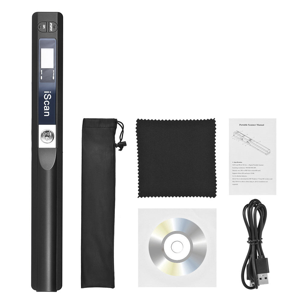 iScan Portable Handheld Pen Scanner - Lightweight Document, Receipt & Image Scanner (Black)