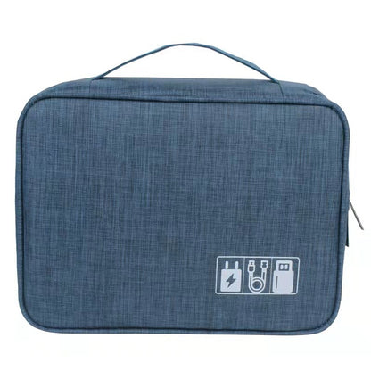 Waterproof Portable Cable Storage Organizer Bag — 600D Oxford Travel Digital Accessory Case