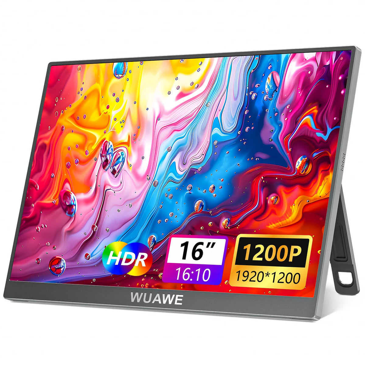 WUAWE 16-inch Portable Monitor 1920 × 1200 Travel Monitor with Kickstand