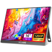 WUAWE 16-inch Portable Monitor 1920 × 1200 Travel Monitor with Kickstand