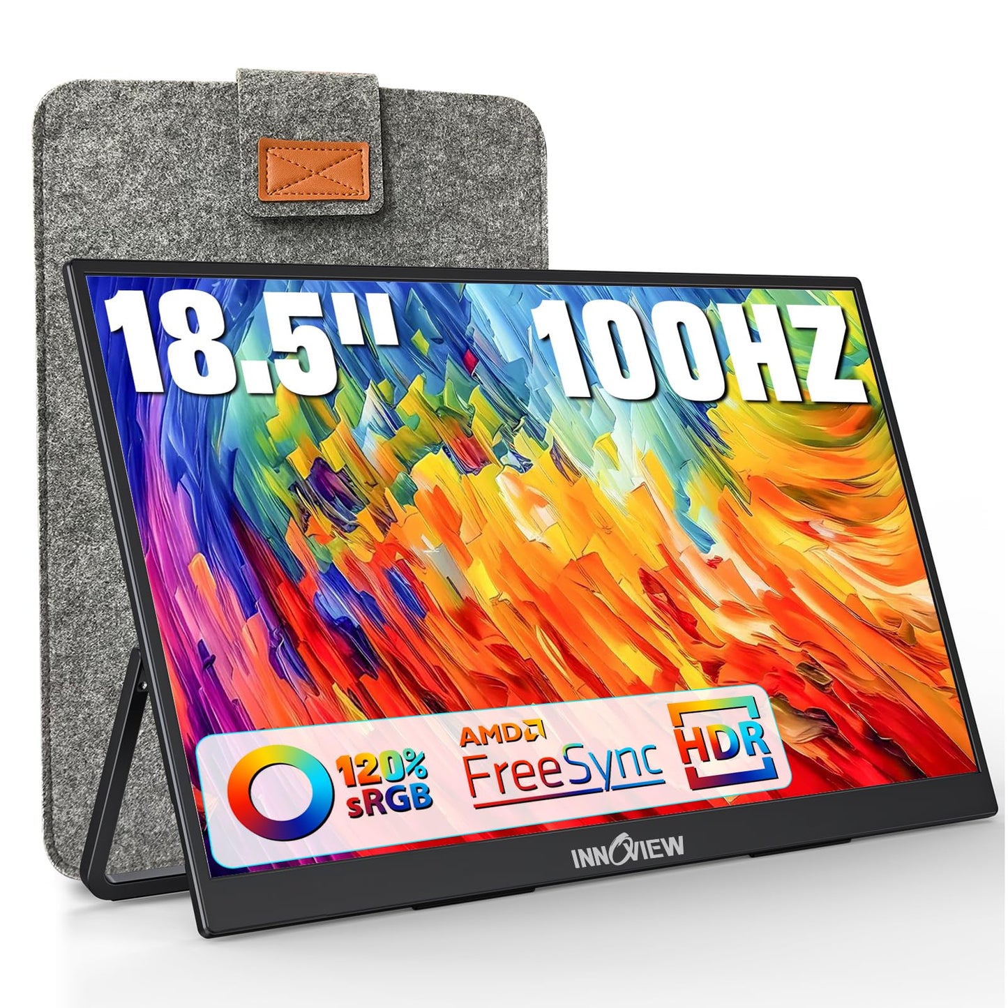 InnoView Pro‑Series 18.5" FHD Gaming/Work Portable Monitor 100 Hz HDR