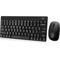 Adesso WKB‑1100CB Spill‑Resistant Wireless Mini Keyboard & Mouse Combo (Black)