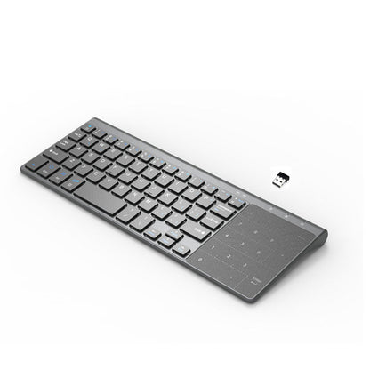 Wireless Mini Keyboard with Dual-Purpose Touchpad (10-Key & Mouse) Set — 59‑Key Ultra‑Thin Portable Design (Grey)