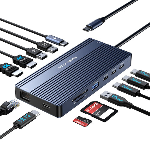 USB-C Dual Monitor Docking Station - 14-in-1