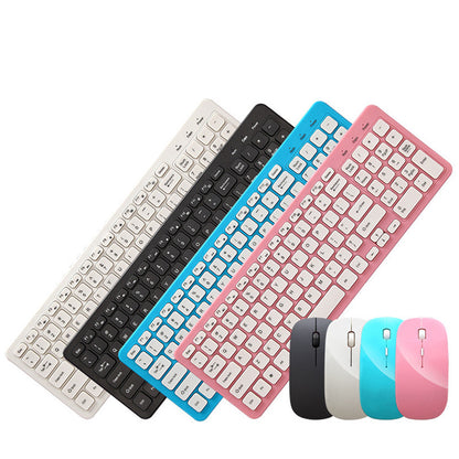 Modern Crater‑Key Low‑Noise 2.4G Wireless Keyboard + Mouse Combo Set